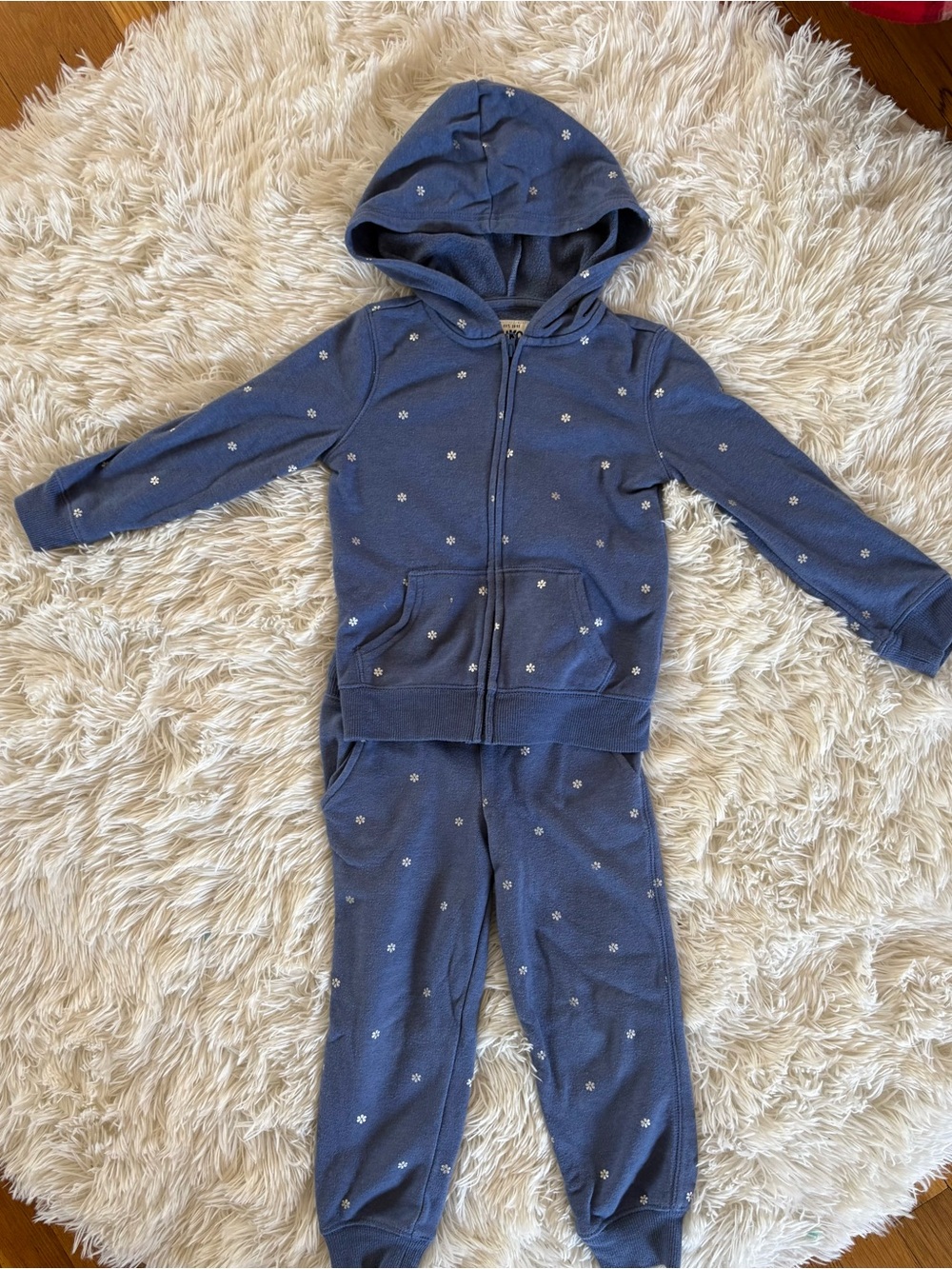 OshKosh B'gosh Navy Hoodie with White Label Detail 4t